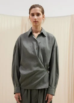 Discount STRAIGHT COLLAR TWISTED SHIRT Femme Chemises