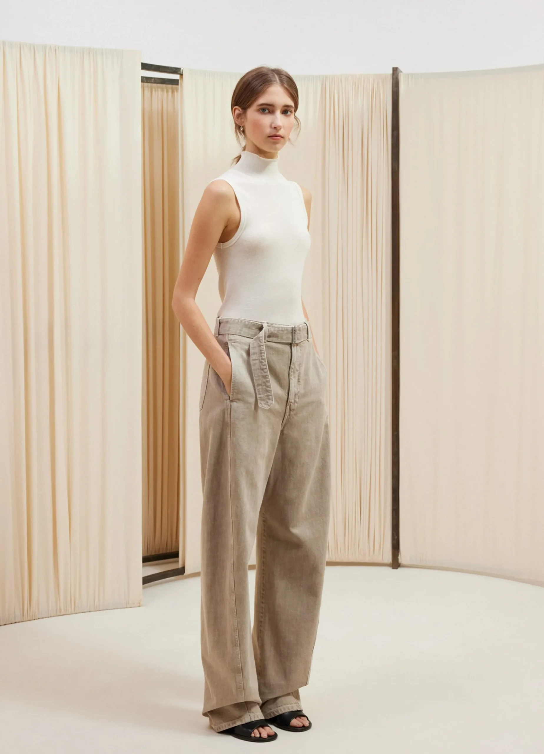 Best TOP À COL MONTANT SANS MANCHES ET SANS COUTURES Femme Hauts|Maille