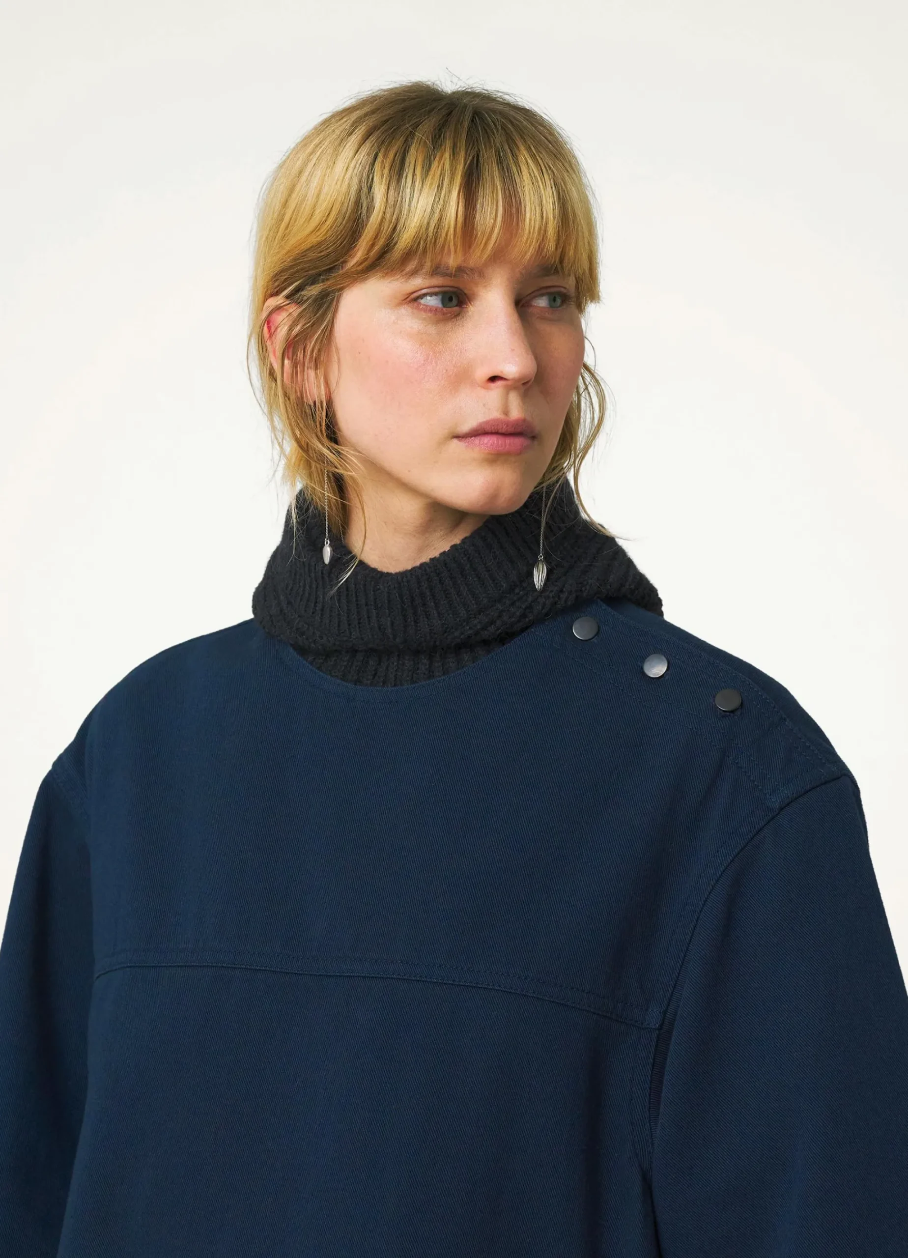Cheap T-SHIRT BOXY FENDU Femme Denim|Hauts