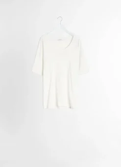 New T-SHIRT CÔTELÉ Femme Hauts