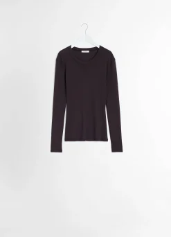 Discount T-SHIRT CÔTELÉ À MANCHES LONGUES Femme Hauts