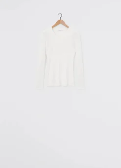 Shop T-SHIRT CÔTELÉ À MANCHES LONGUES Femme Hauts