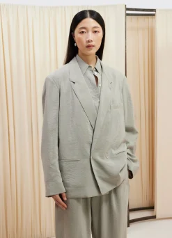 Store VESTE À DOUBLE BOUTONNAGE EN SOIE SÈCHE Femme Vestes & Outerwear