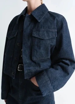 Shop VESTE COURTE À DEUX POCHES Femme Denim|Vestes & Outerwear