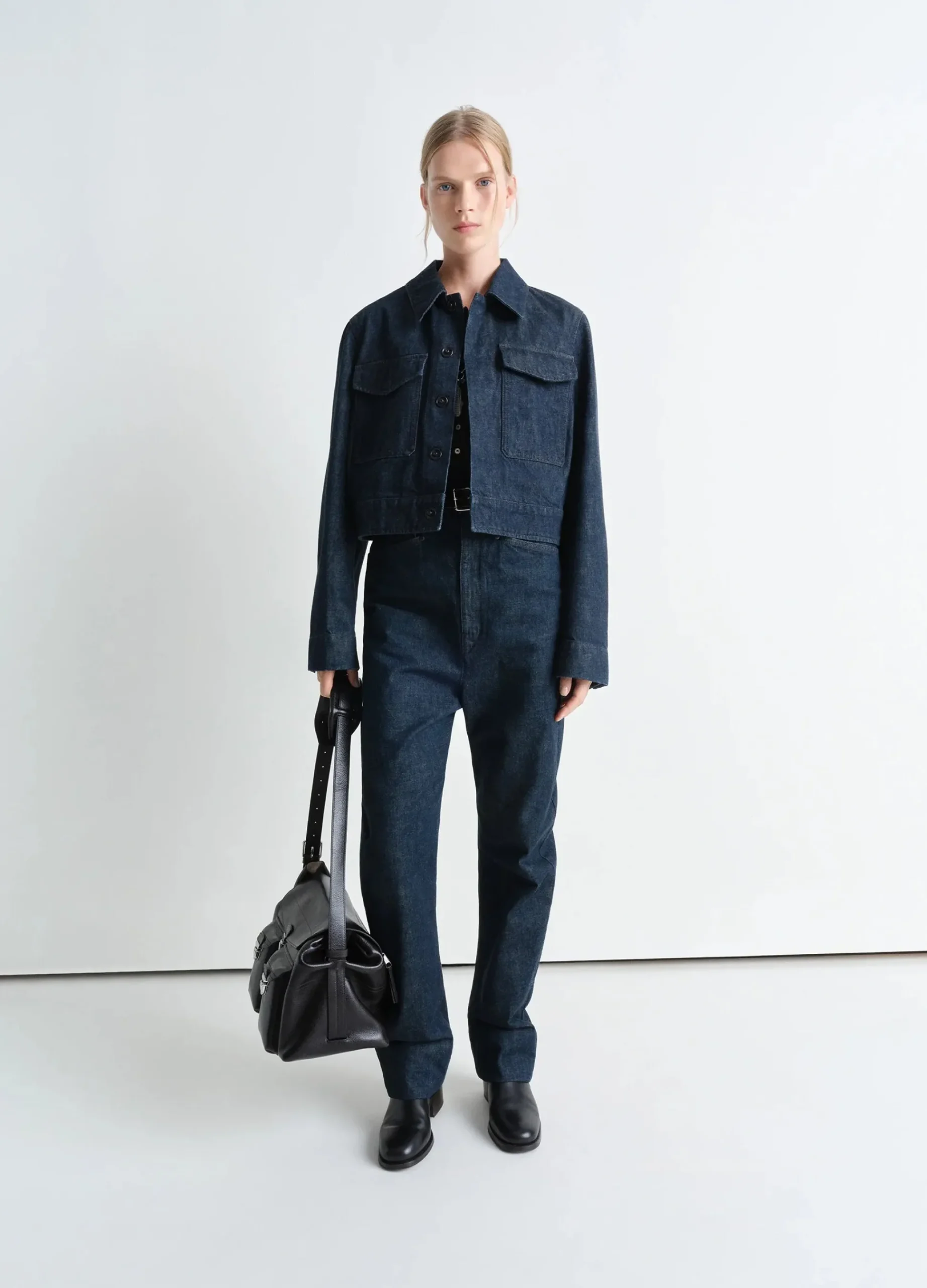 Shop VESTE COURTE À DEUX POCHES Femme Denim|Vestes & Outerwear