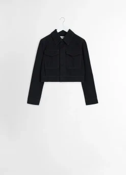 Store VESTE COURTE À DEUX POCHES Femme Vestes & Outerwear|Denim